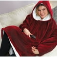 thumbnail image 2 of Huggle Hoodie, Ultra Plush Adult Blanket, Red, One Size, 2 of 4