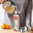thumbnail image 4 of 20 Oz Pioneer Flower Coffee Tumbler Double Wall Insulated Stainless Steel Water Bottle | Metal Reusable Thermoses Flask with Cup Cap | Leak & Sweat Proof with Anti-Dust Lid, 4 of 7