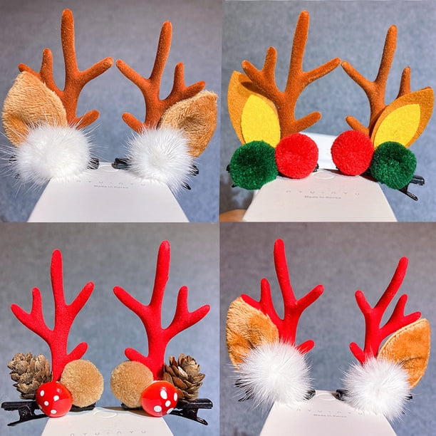 Set De 2 Serre-Tête Renne De Noël Pailletés - Adultes Et Enfants - Accessoires Fête, Carnaval, Photo