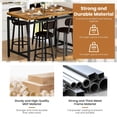 thumbnail image 3 of Lamerge Bar Dining Table Set for 4 Industrial Pub Table and Chairs, Kitchen Counter Height Table & 4 PU Leather Upholstered Stools with Backrest Space-Saving Dining Room Table Set for Small Space, 3 of 8