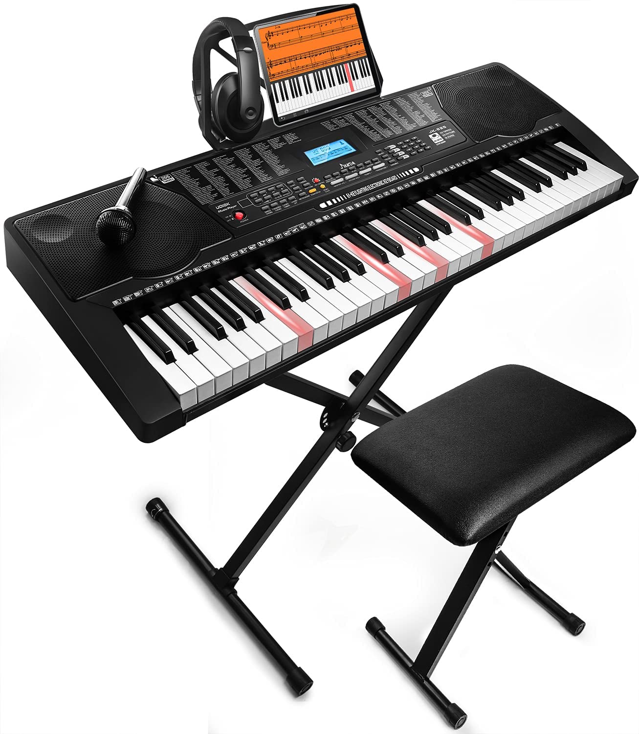 TTFcai61 Key Portable Electronic Keyboard Piano w/Lighted ...