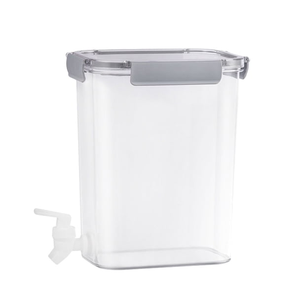 Bearachild Agua fría con grifo Bebida Tetera Nevera Jarra Dispensador de bebidas Tanque de plástico 3.5L Hervidor Fiesta en casa a prueba de Teteras Gris 4.5L
