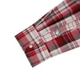 thumbnail image 7 of Coevals Club Men's Western Shirt Cowboy Plaid Country Pearl Snap Button Long Sleeve Two Pockets Work Shirts 27 Red White Small, 7 of 7