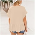thumbnail image 6 of USSUMA Plus Womens Tops Dressy Casual Short Sleeve V Neck Women's Shirts and Blouses Flare Swing Peplum T-Shirts for Female Trendy Solid Loose Tunic Top Summer, 6 of 8