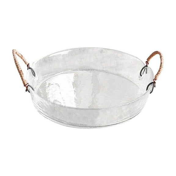 Gongxipen Glass Plate Large Capacity Salad Plate Kitchen Plate Dessert Fruit Storage Plate
