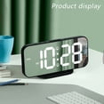 thumbnail image 3 of Reloj despertador con espejo LED, pantalla digital grande, reloj con función de repetición, reloj de escritorio con carga USB dual, reloj de pared, 3 of 6
