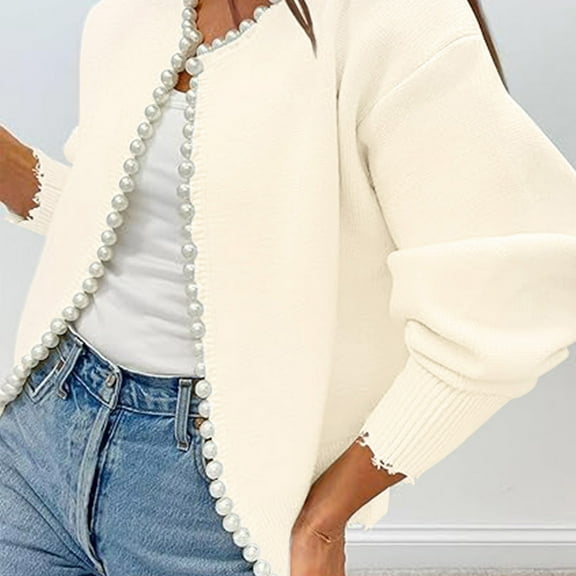 Women's Vintage Heavy Stitching Beaded Small Fragrant Knit Cardigan Over Sweater Jacket Coat Sweaters Long Hooded Cardigans for Women Cardigan Duster Sweater for Women Plaid Cardigan Long Dusters for