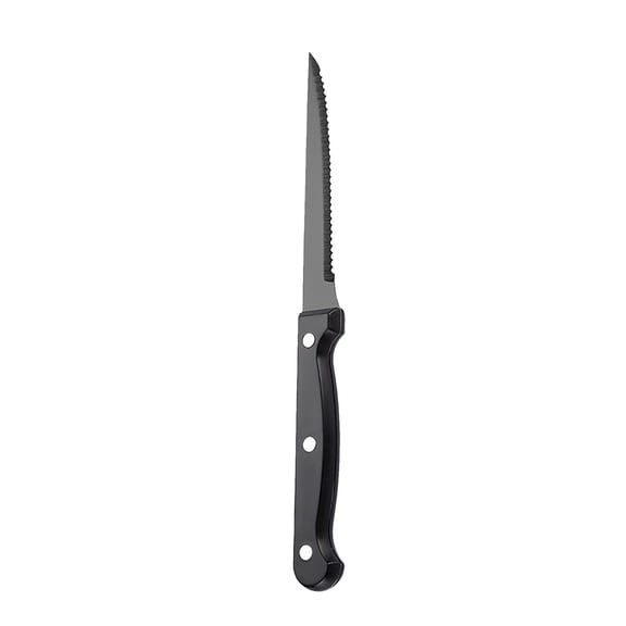 Black Stainless Steel Super Serrated Western Knife Camping Steak Knife for Dining and Outdoor Use