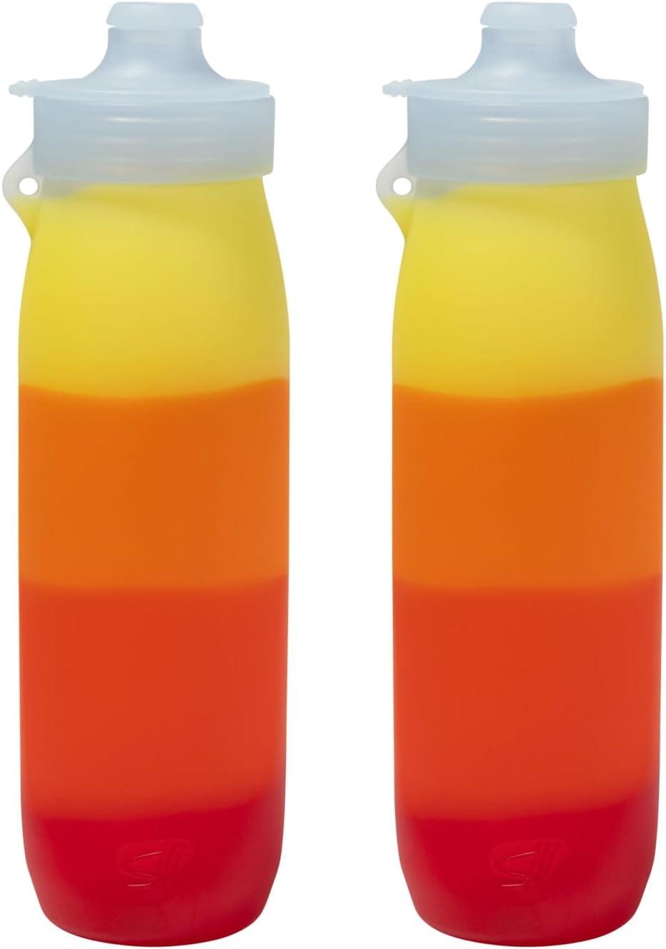 Silipint 30oz Silicone Water Bottle – Unbreakable, Non-Toxic, Dishwasher, Microwave, Oven & Freezer Safe – Leakproof Travel Water Bottle Hiking, Sports, Camping, Pack of 2, Blizzard