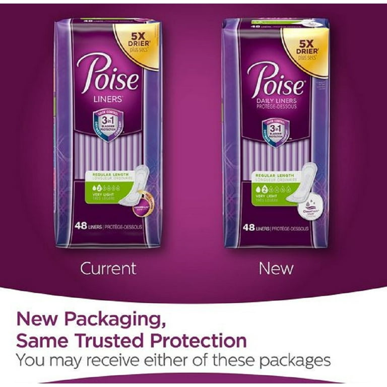 Poise Very Light Absorbency Long Incontinence Panty Liners 132 Ct. 