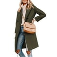 thumbnail image 1 of Abrigo de Invierno para Mujer, Estilo Casual, con Solapa de Muesca y Botonadura Sencilla Verde M, 1 of 10