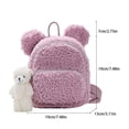 thumbnail image 3 of Qarigey Mochila con conejito de peluche, cierre de cremallera duradero y forro de PU incorporado, mochila para niños suave Mochilas Rosa, 3 of 6