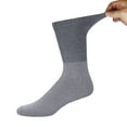 thumbnail image 4 of 6 Pairs of Big and Tall Diabetic Cotton Neuropathy Crew Socks (Black/White/Gray, Sock Size 13-16), 4 of 5