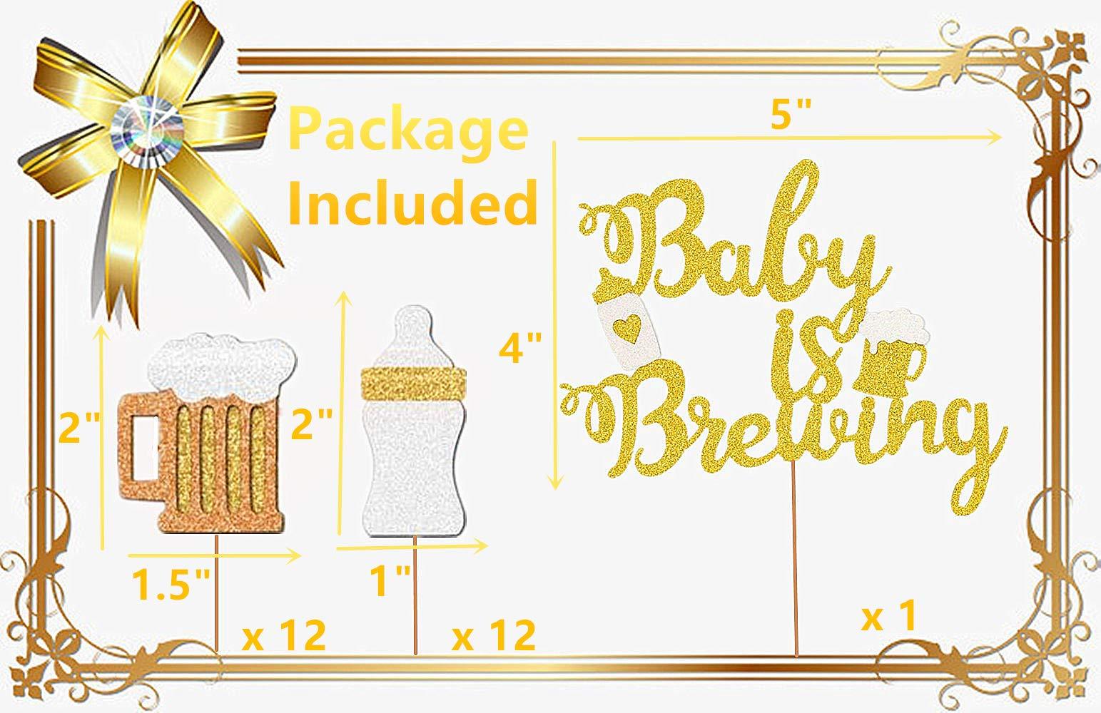 A Baby is Brewing ConfettiTable Decor Party Birthday Beer Mugs Baby Bottles Set of 100 Pieces in Yellow and White Shower