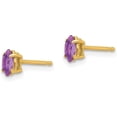 thumbnail image 2 of 14k Yellow Gold 5x2.5mm Marquise Amethyst earring, 2 of 6