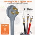 thumbnail image 2 of Cable para secadora Deeklify de 3 patas, 3,0 m, 30 A, 250 V, 7500 W, 2 of 7