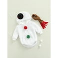 thumbnail image 3 of Seyurigaoka Christmas Baby Boys Girls Cosplay Snowman Jumpsuit Newborn Infant Long Sleeve Hooded, 3 of 8