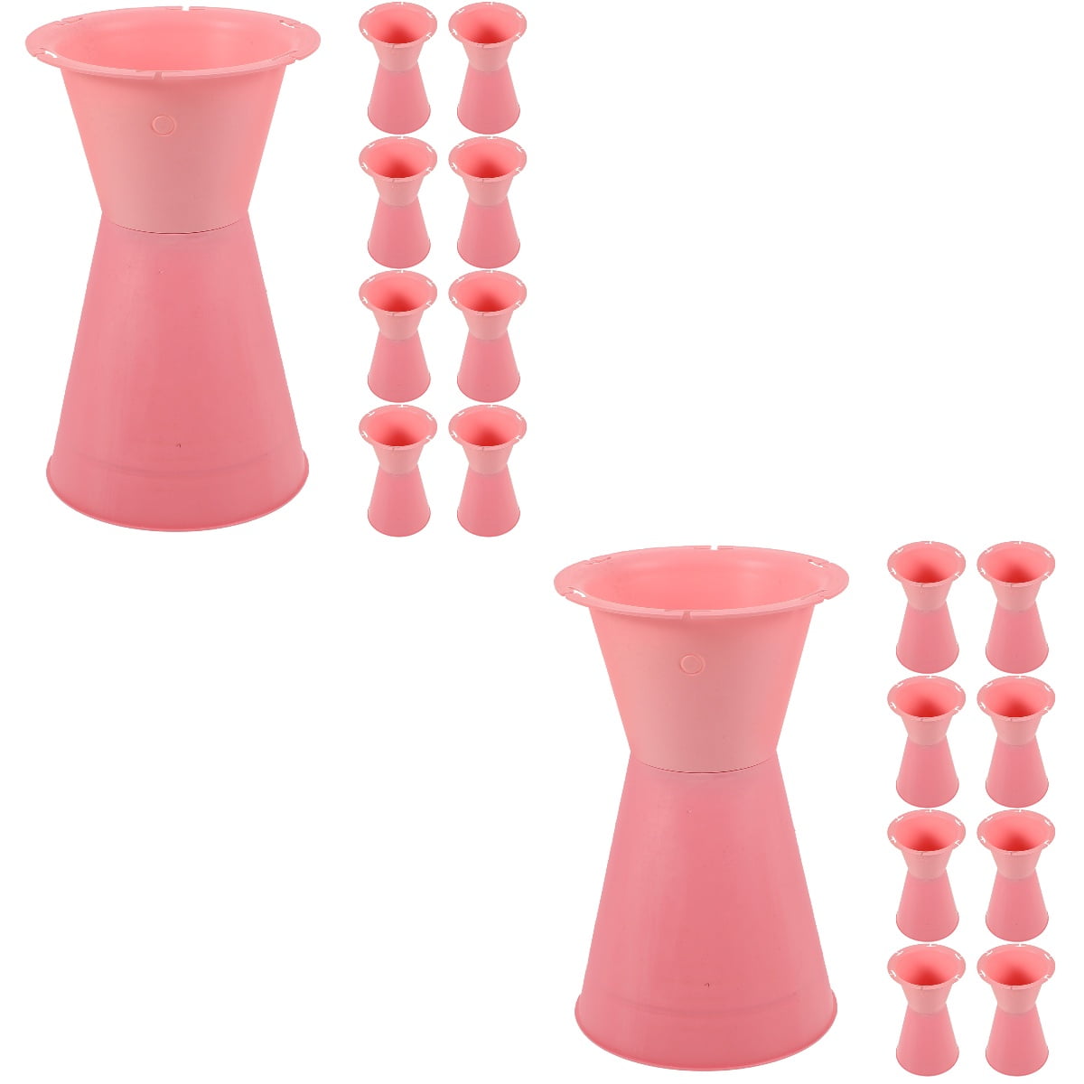 Set of 2 Sword Bucket Bouquet Bottom Foam Blocks Artificial Decor Vases Wedding Bride Pink