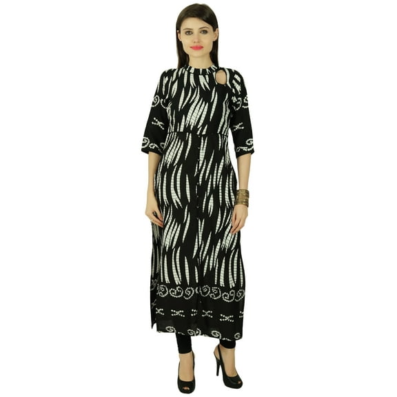 Designer Abstract Kurta Women Ethnic Kurti Rayon Top Tunic Dress