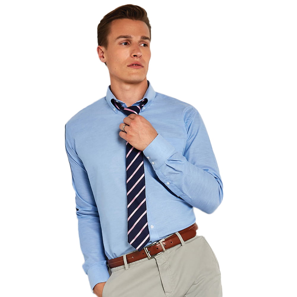 Kustom Kit Men's Slim Fit Workwear Long Sleeved Oxford Shirt Cotton Rich KK184 