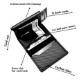 thumbnail image 3 of Men's wallet with multi-card slots, automatic pop-out metal card holder, anti-theft carbon fiber card holder, P9030 black., 3 of 5