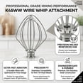 thumbnail image 6 of K45WW Wire Whip Attachment for KitchenAid Tilt-Head Stand Mixer Stainless Steel Whisk Dishwasher Safe, 6 of 8