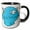 Black/White, variant on 3drose, Silly Grumpy Blue Monster Cartoon, 11oz Two-tone Yellow Mug