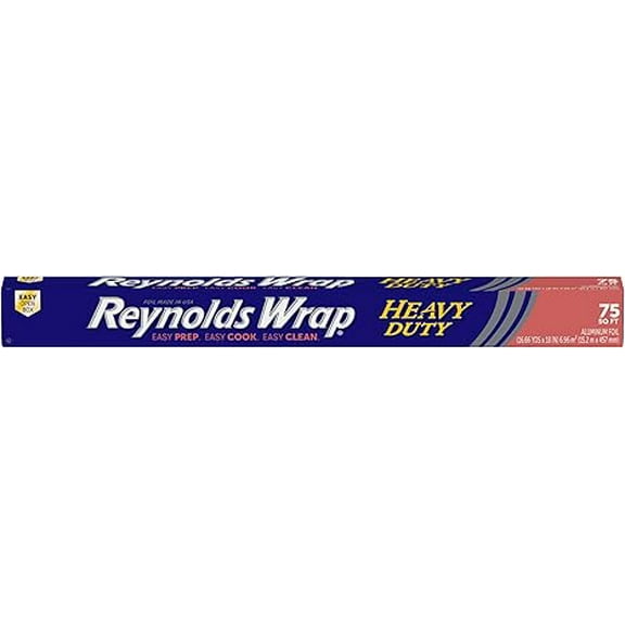 Reynolds Wrap Heavy Duty Aluminum Foil, 18 Inch Width, 75 Square Feet( Pack of 2 )