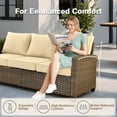 thumbnail image 4 of Vcatnet Outdoor Patio Furniture Sets 5 Pieces All Weather High Back Sectional Sofa PE Rattan Wicker Conversation Set with Ottoman for Porch,Backyard,Beige, 4 of 8