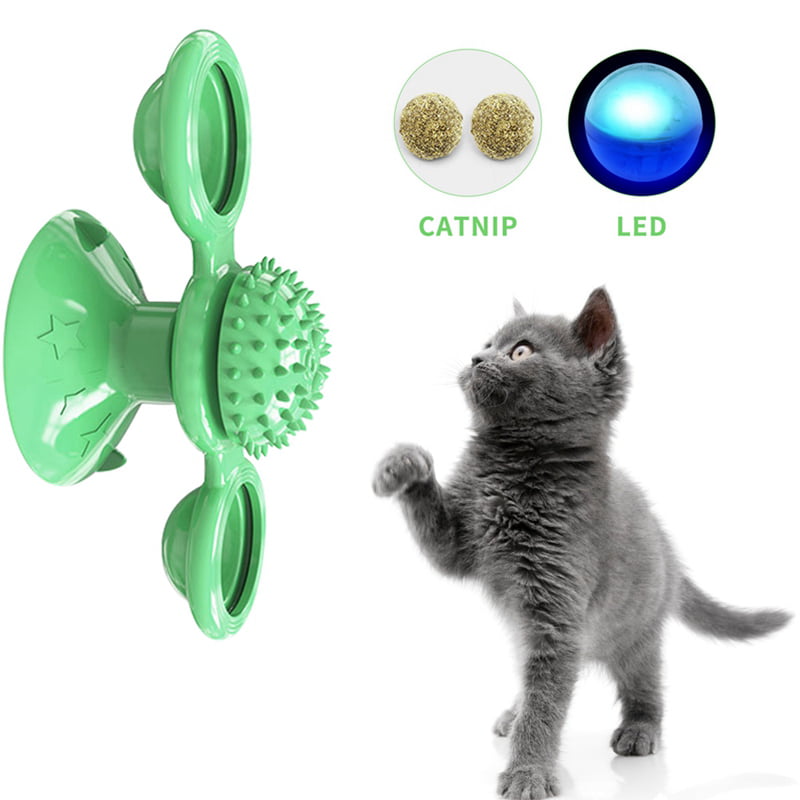 Windmill Cat Toy with Catnip Ball, Cat Turntable Teasing Interactive