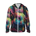 thumbnail image 1 of Vsdgher Sweat à Capuche Imprimé Lapin Coloré pour Hommes Femmes, Manches Longues Protection Solaire Pêche pour Course Natation-Petit, 1 of 7