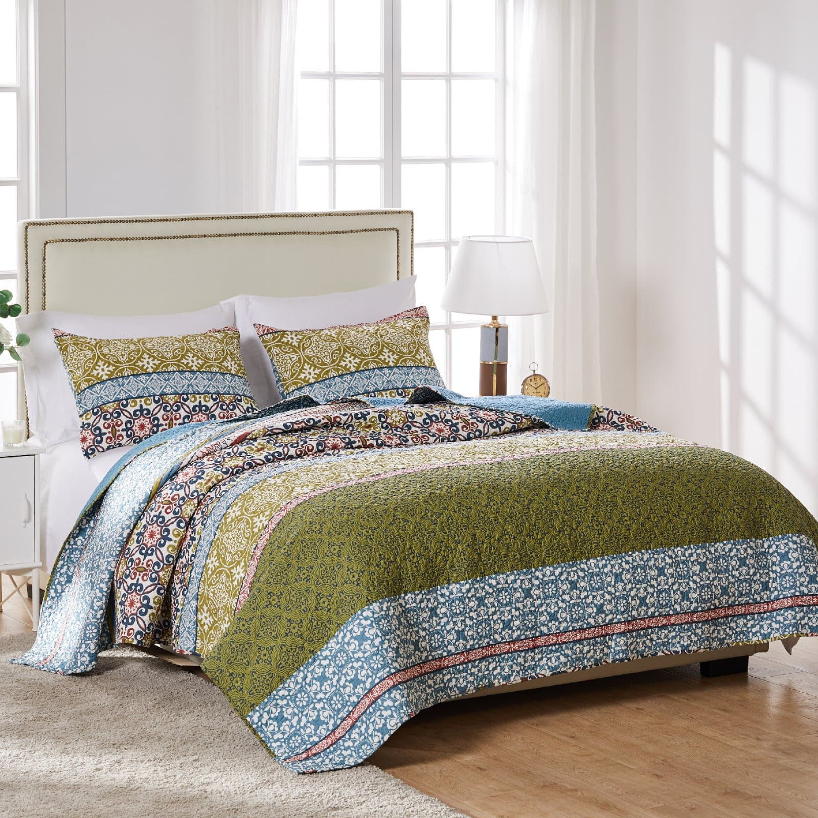 Details about   Greenland Home Fashions Marley Oversized Cotton 3-piece 
