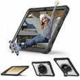 thumbnail image 4 of Dteck Case for Samsung Galaxy Tab A9 Case 8.7 Inch 2023, Heavy Duty Rugged Drop Protection Impact Resistant Shockproof Cover with Rotating Stand, Hand/Shoulder Strap,Black + Clear, 4 of 7