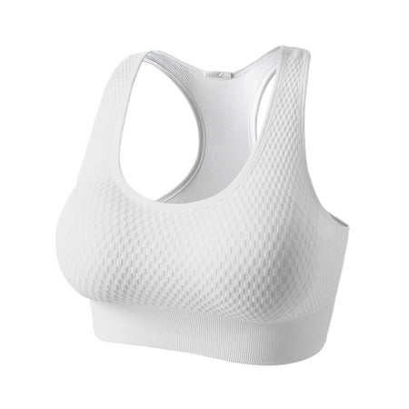 MSJUHEG Sports Bras For Women Bras For Women Sports Bra Women S Cross Back No Steel Ring Outdoor Indoor Running Yoga Bra Vest Top Blouse Removable Padded Bralette White M