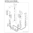 thumbnail image 6 of Kingston Brass KS7758PLBS English Country Two-Handle 3-Hole Deck Mount Bridge Kitchen Faucet with Brass Side Sprayer in Brushed Nickel, 6 of 7