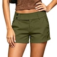 thumbnail image 2 of Womens Shorts with Pockets Summer Golf Workout Running Shorts Army Green Casual High Waisted Size L, 2 of 6