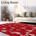 thumbnail image 2 of ODIKA 4'x6' Machine Washable Non-Slip Area Rug, Enchanted Winter Wonderland Fir Tapestry High Traffic Rug with Pad, Red, 605896, 2 of 8