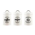 thumbnail image 2 of tredstone Kitchen Food Storage Canister Set 3 Pcs Coffee Tea Sugar Tins White, 2 of 8