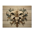 thumbnail image 3 of Designart "Fleur-De-Lis Capturing the Stylized Lily II" Floral Print on Natural Pine Wood, 3 of 5