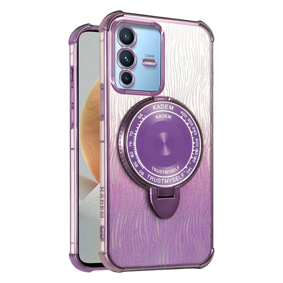 Kickstand Case for Vivo V23 5G Cover Soft TPU Silicone Phone Case with Luxury Magnetic Mirror Stand Shell for Women Men Anti-Fall Protective Cover Compatible with Vivo V23 5G Case
