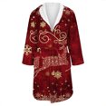 thumbnail image 4 of Women's Fleece Plush Robe Long Warm Plush Bathrobe Loungewear Jacket Printed Comfort Robe, 4 of 5