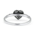thumbnail image 3 of Heart Petite Thumb Ring Simulated Black Onyx Oxidized Solid 925 Sterling Silver Size 10, 3 of 5
