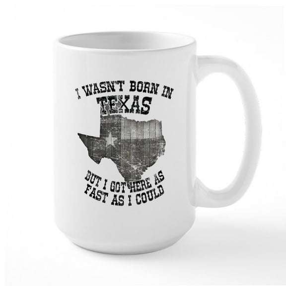 CafePress - Texas Large Mug - 15 oz Ceramic Large White Novelty Mug