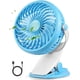 thumbnail image 1 of Ventilador con clip recargable por USB, flujo de aire potente, ventilador de mesa con clip silencioso de 3 velocidades, ajuste de 720 ° para oficina, camping, cochecito, automóvil, gimnasio JFHHH pequeña, 1 of 5