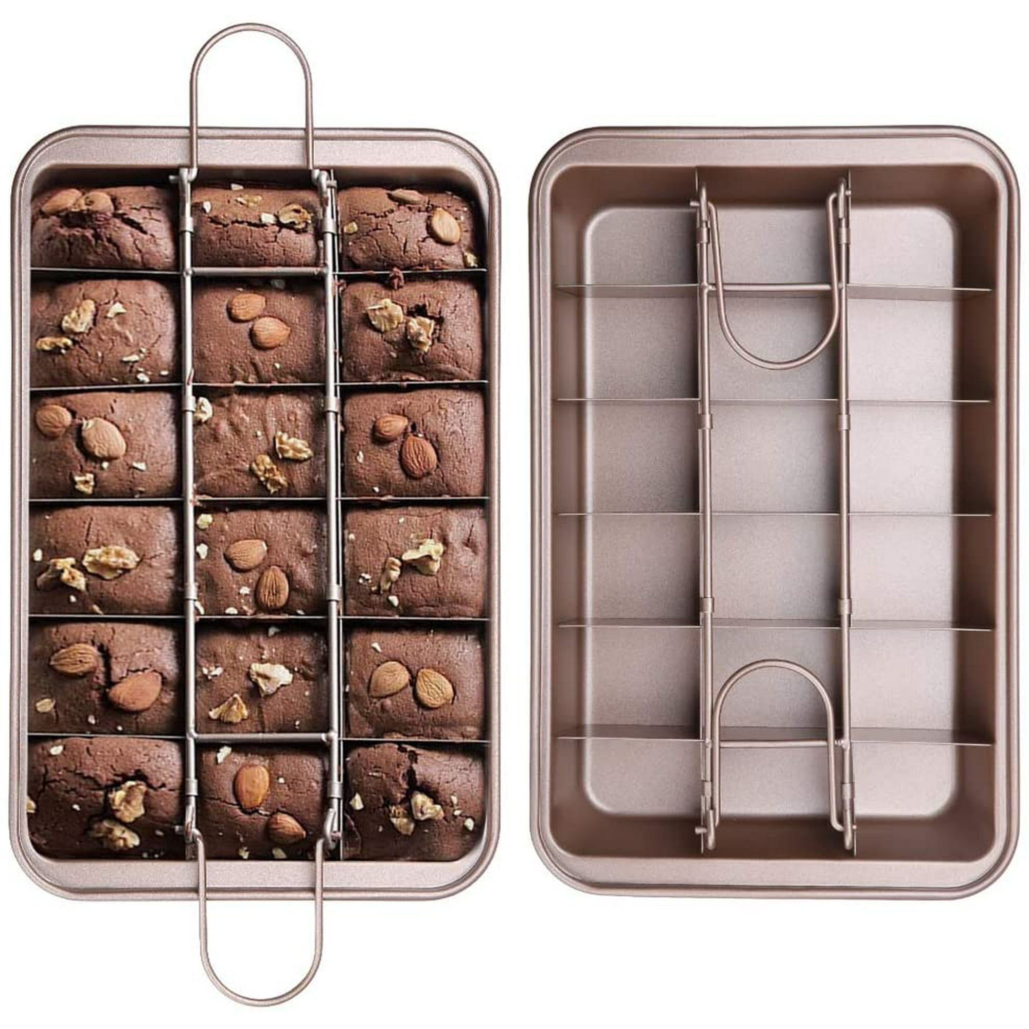 Non Stick Brownie Tin 20cm Brownie Baking Pan Non-Stick Brownie Tin With  Dividers And Lift