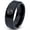 Black Bevel Polish Tungsten, variant on Tungsten Horoscope Capricorn Band Ring 8mm Men Women Comfort Fit Black Beveled Edge Brushed Polished