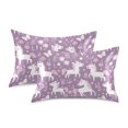 thumbnail image 2 of Purple Cartoon Unicorns Pattern Pillowcase Queen Size 30''x20'' Satin Double-Sided Print Soft Wrinkle Resistant, 2 of 9