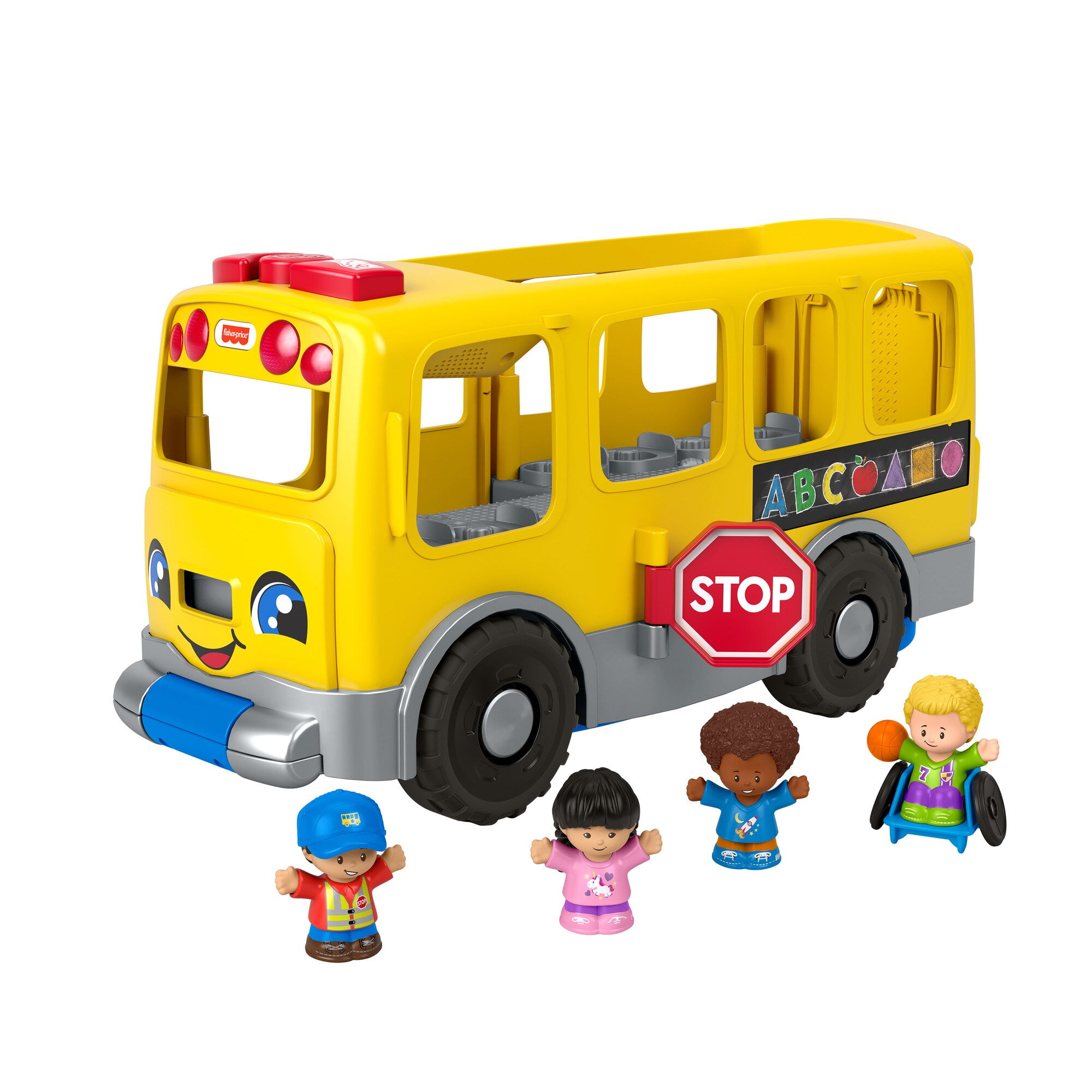 New Diecast Cars 7" Yellow School Bus Flip Stop Sign 