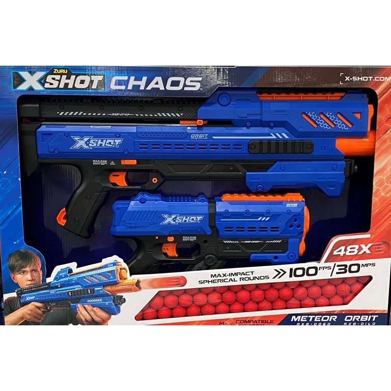 X-shot Pistolet Lance-Fléchettes En Mousse Chaos Orbit Bleu