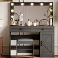 thumbnail image 5 of 43.4" Makeup Vanity with 3 Drawers and LED Lighting - Ideal for Office or Dressing Room, Easy to Clean Surface, 5 of 5